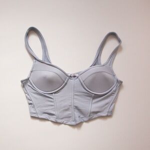 Light Blue Corset Crop Top